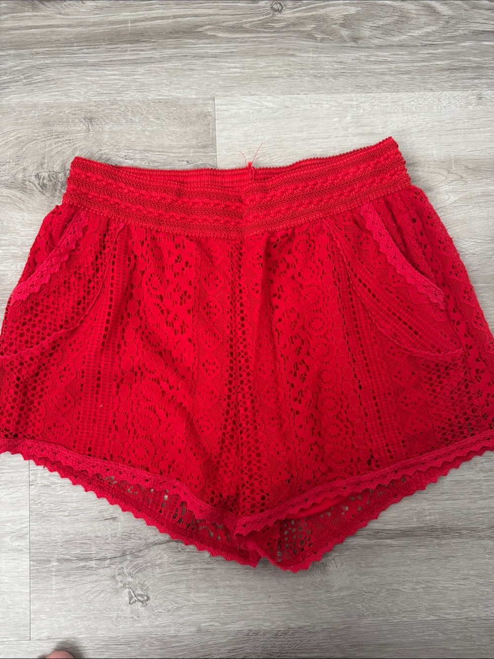 Red Lace Women’s Shorts - Lightweight Summer Style